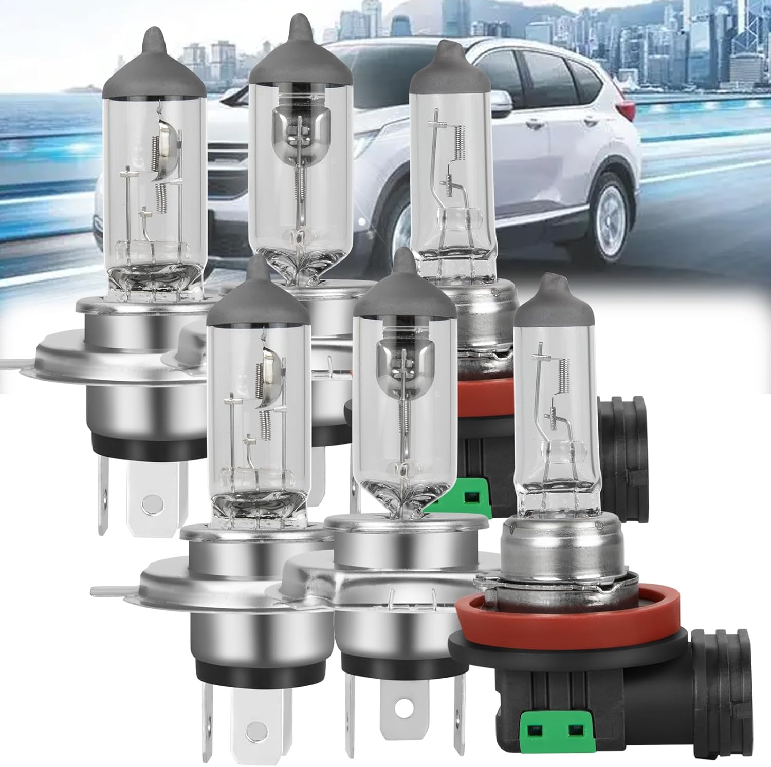 Halogen Headlight Bulbs for Honda CR-V 2002-2014, Pack of 6