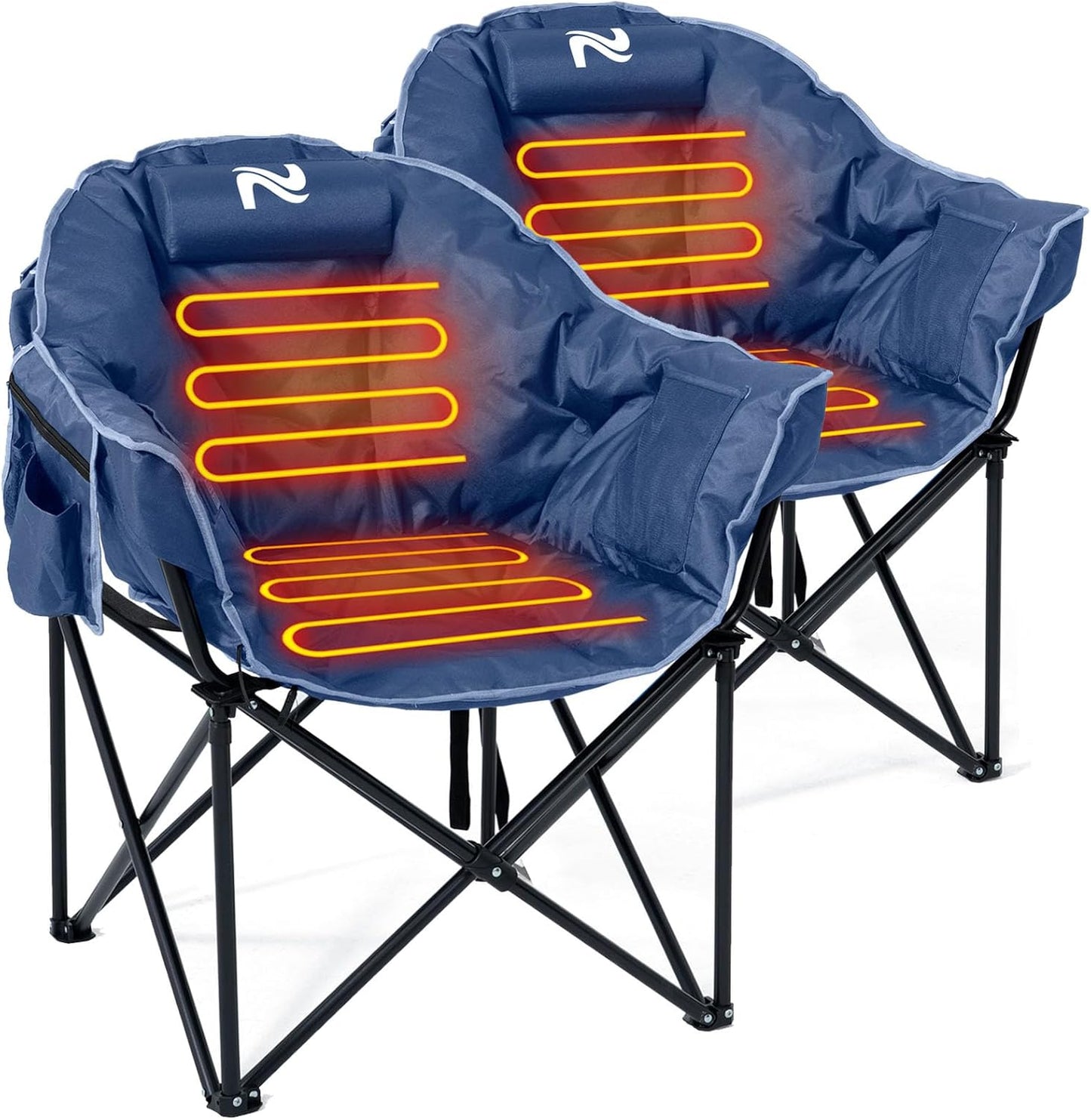 Oversized Heated Camping Chair with 3 Heat Levels for Comfort