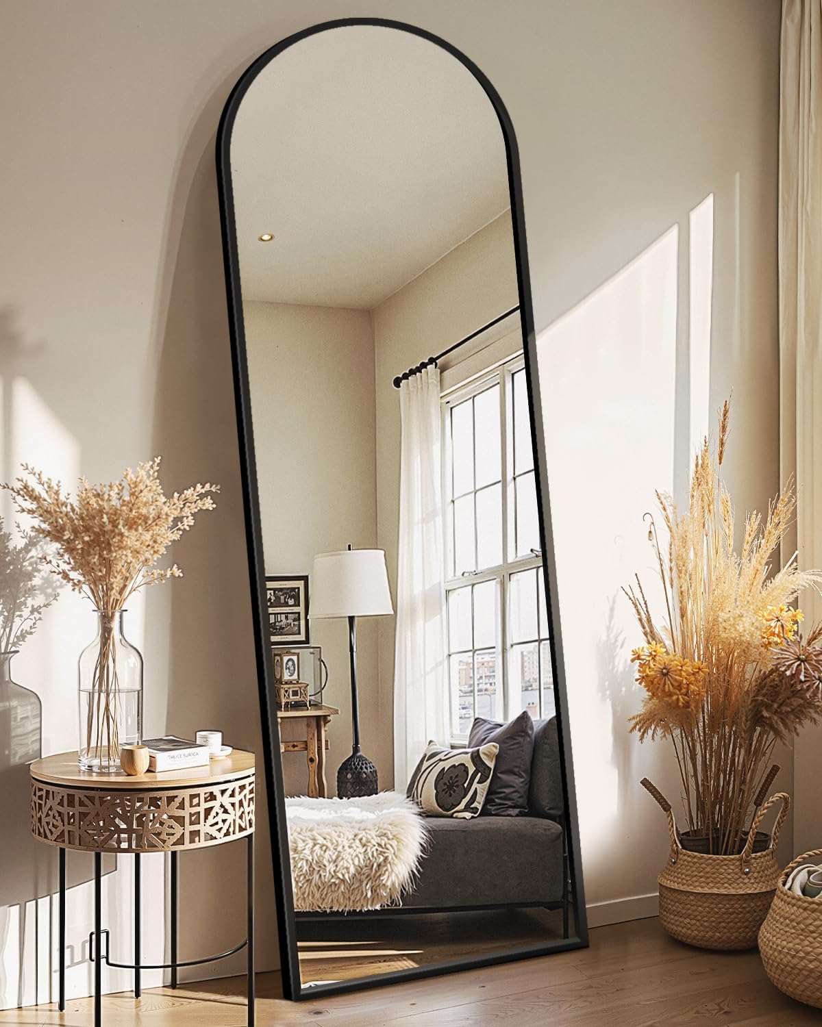 Delma Arched Mirror Full Length Standing Mirror for Home Use