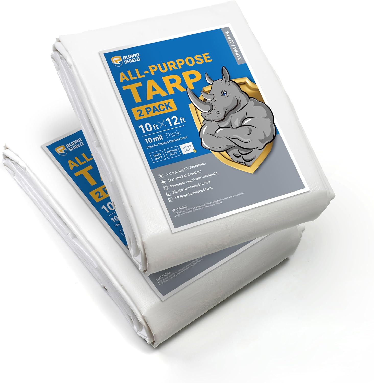 GUARD SHIELD Heavy Duty Waterproof 10x12 Feet Tarp Cover