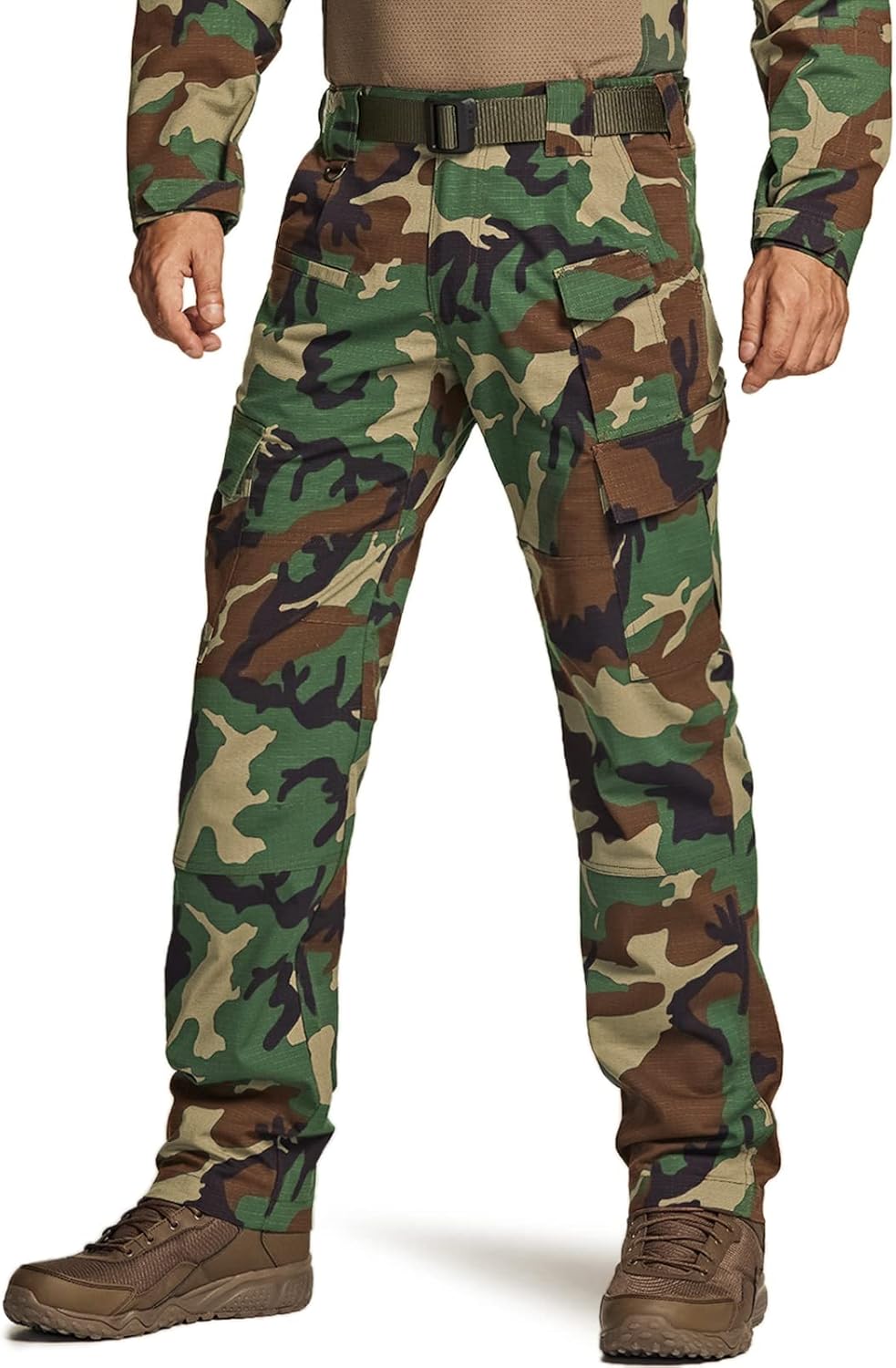 CQR Men's Flex Ripstop Tactical Pants for Outdoor Activities