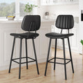 29-Inch Leather Bar Stools Set of 2 Counter Height - Comfortable High