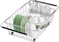 Large Sink Dish Drying Rack Expandable 304 Stainless Steel - Rustproof