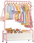 Kids Clothing Rack with Storage Shelf for Dress Up Fun