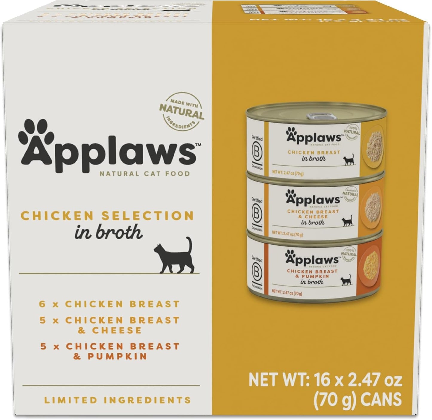 Applaws Natural Wet Canned Cat Food Variety Pack for Cats