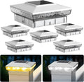 Solar Post Cap Lights 6 Pack - Upgraded 10-12 Hour Solar Fence Lights