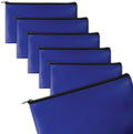 Zippered Security Bank Deposit Bag 6 Pack - Durable Blue Pouches