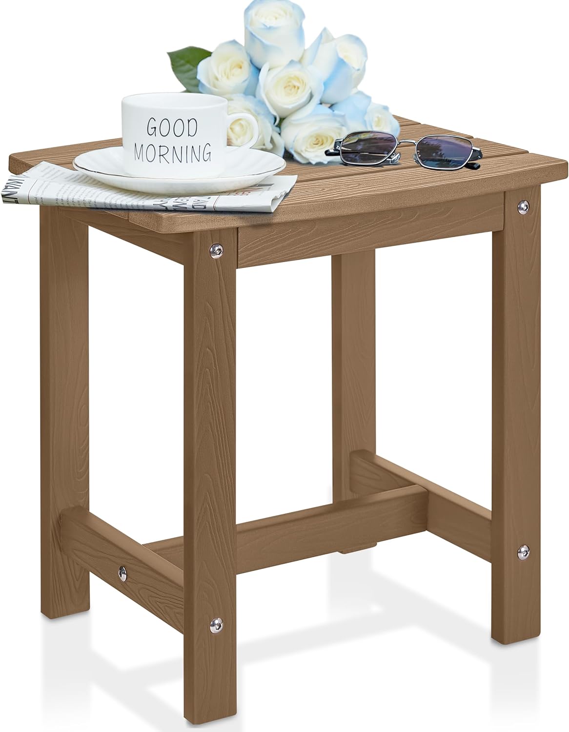 Y&M Outdoor Side Table - Waterproof Square Table for All Spaces