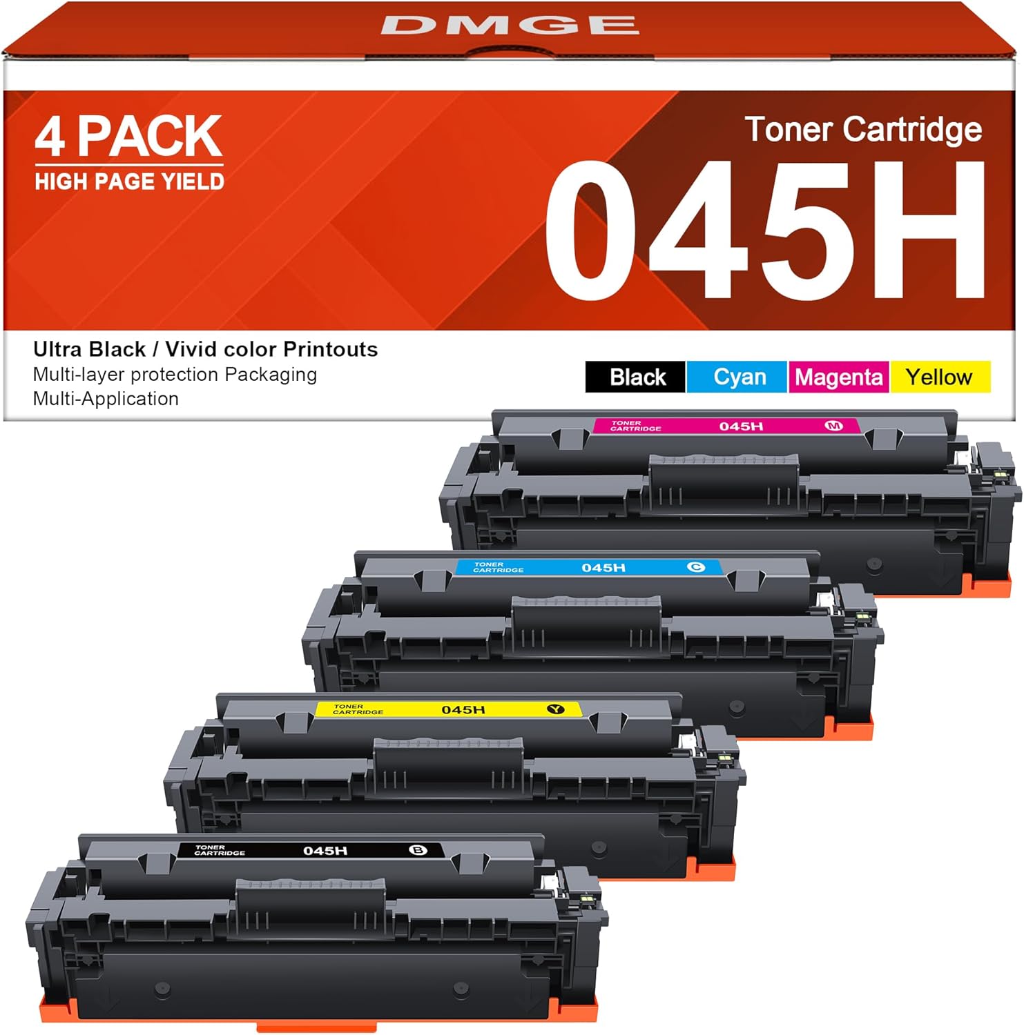 High Yield 045 Toner Cartridges 4 Pack for Canon Printers