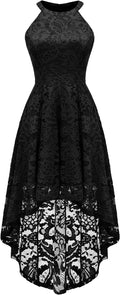 Dressystar Halter Lace Hi-Lo Cocktail Dress - Elegant Fit