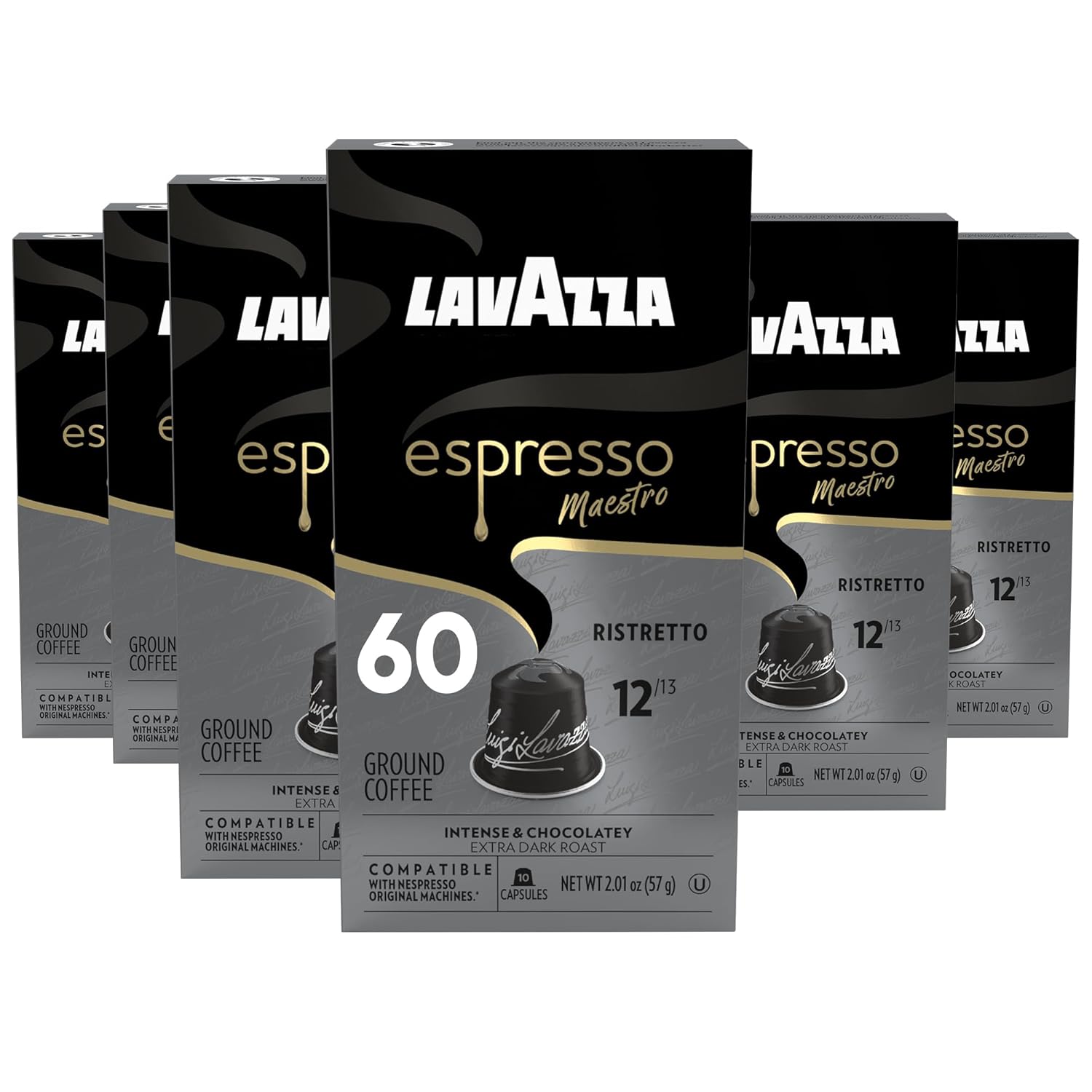 Lavazza Ristretto Dark Roast Coffee Capsules for Nespresso Machines
