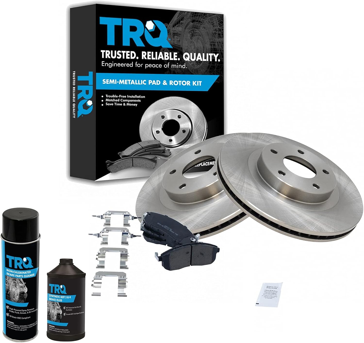 TRQ Front Brake Pad & Rotor Kit for INFINITI I35 & Nissan Altima