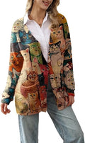 YESNO Cardigan Sweater for Women Open Front V Neck with Pockets - Cozy