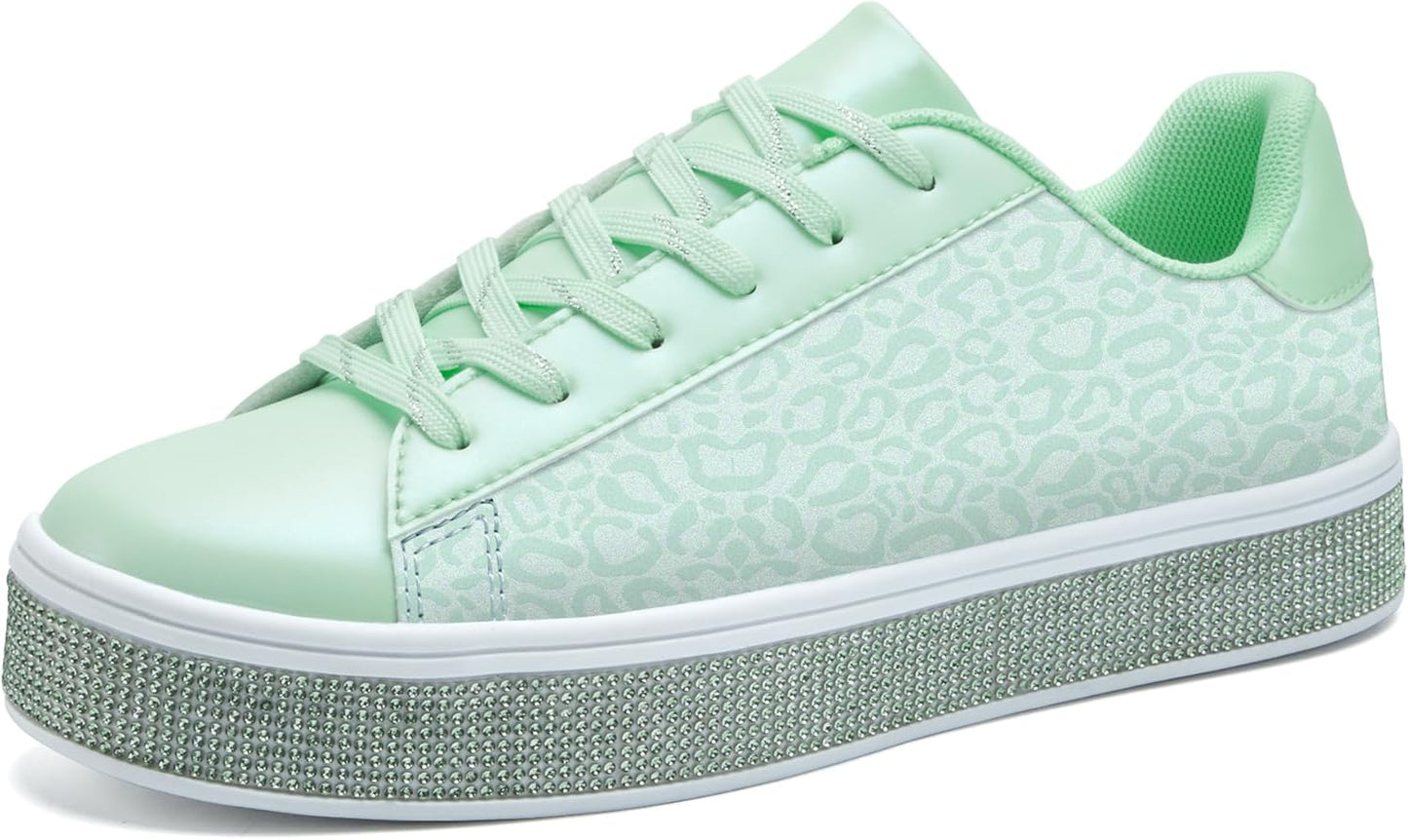 UUBARIS Women's Glitter Tennis Sneakers for Sparkly Style