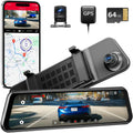 12 in Mirror Dash Cam 4K Front and 2.5K Rear - Smart ADAS