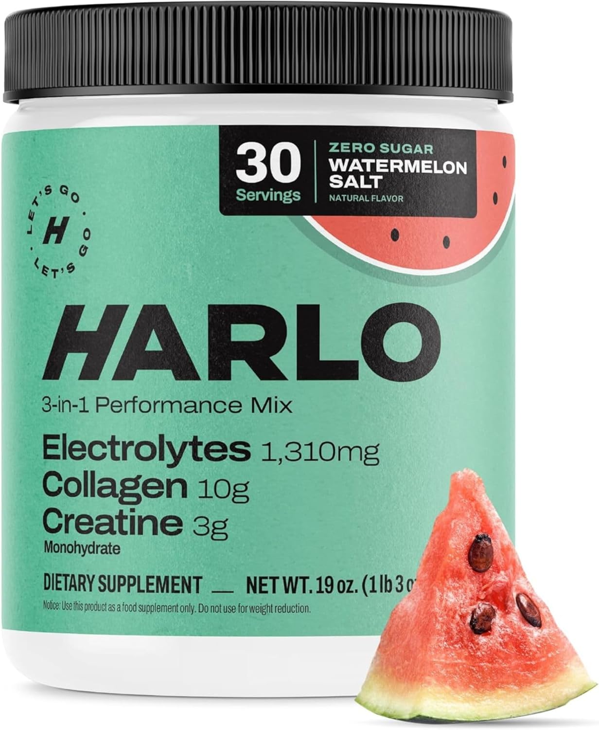 Harlo Watermelon Salt Electrolyte Drink Mix for Performance
