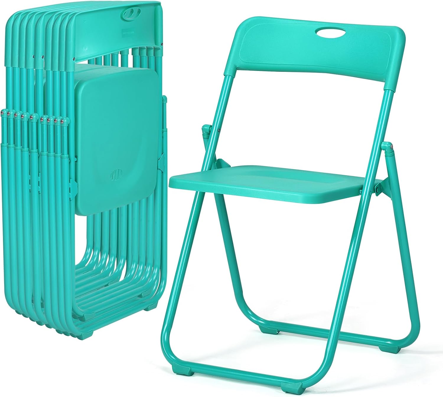 Folding Chair 10 Pcs Set, 300LBS Lightweight Mint Green
