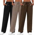 Neer 3 Pack Women's Sweatpants High Waisted Wide Leg - Cozy Everyday