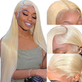 613 Lace Front Wig Human Hair 13x6 Blonde 24in - Full 250% Density