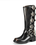 DREAM PAIRS Knee High Riding Boots - Square Toe Chunky Heel
