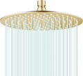 All Metal Rain Shower Head 10 in Brushed Gold - Heavy Duty Stainless