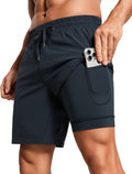 CRZ YOGA Mens 2 in 1 Running Shorts - Lightweight Athletic Gear