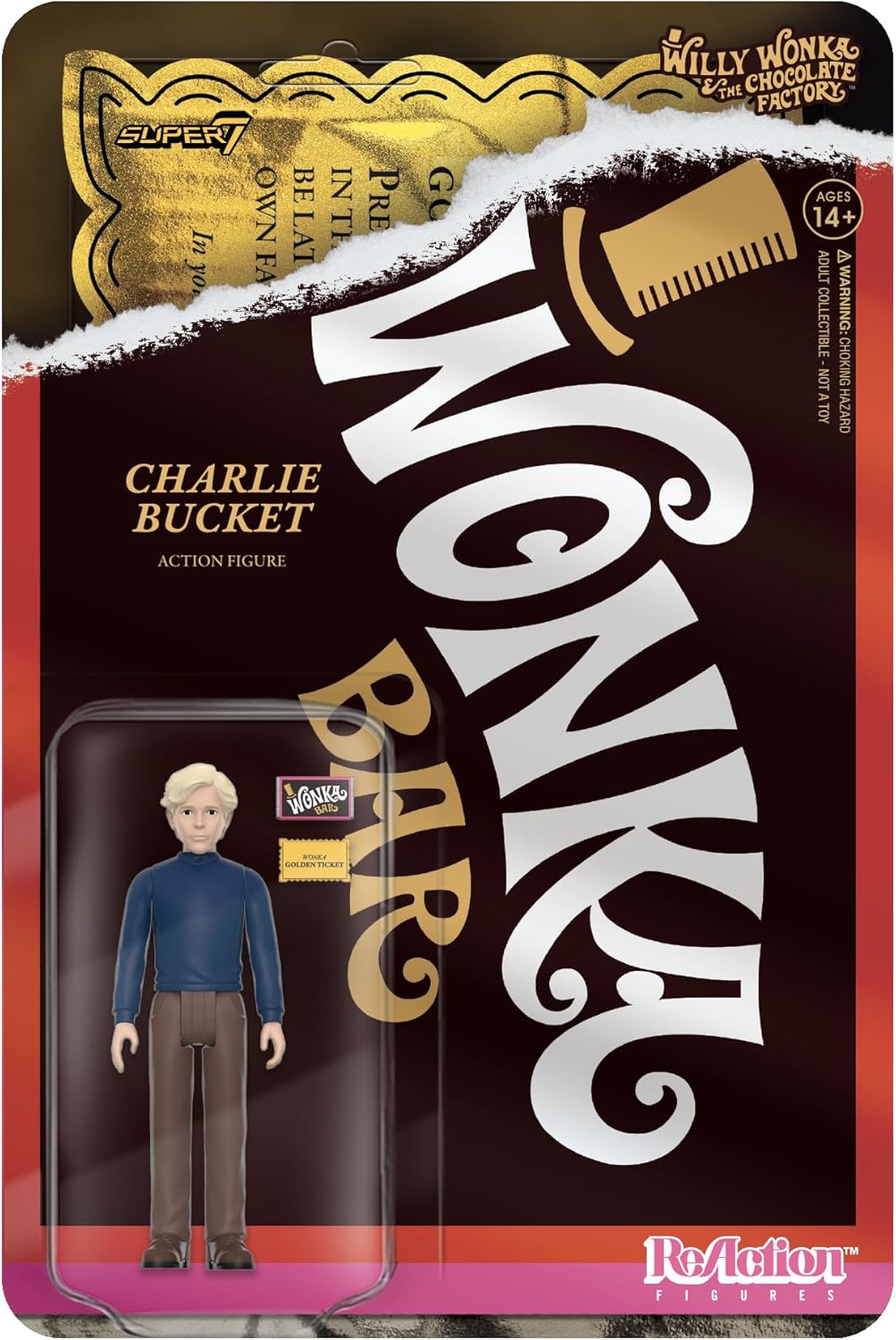 Super7 Willy Wonka Charlie Bucket Action Figure with Accessories