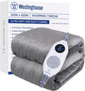 Light Grey Heated Throw 50in x 60in - Super Cozy Flannel Electric