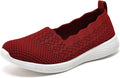 Women's Slip On Knit Walking Flats - Lightweight All-Day Comfort