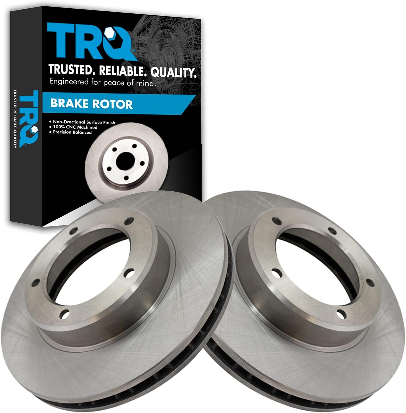 TRQ Front Brake Rotors Set Vented for Lexus LX470 & Land Cruiser