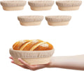 6 in Oval Mini Banneton Bread Proofing Baskets Set of 5 - Compact