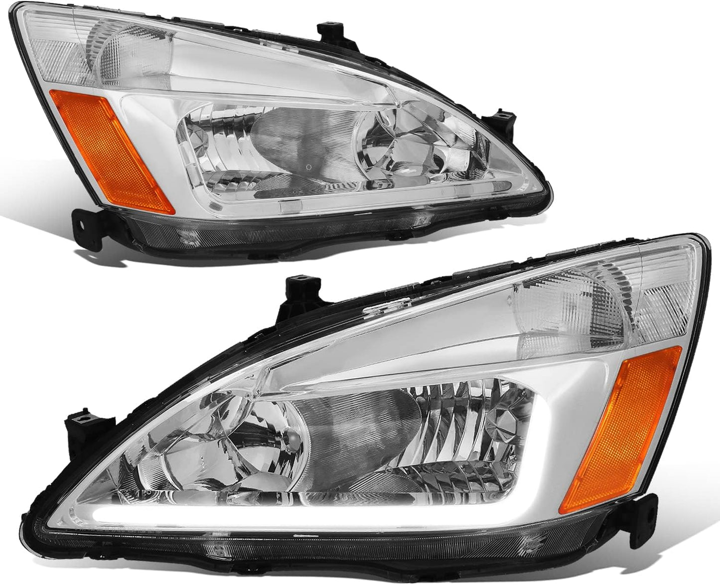 DNA MOTORING Headlight Assembly for 03-07 Honda Accord - Chrome