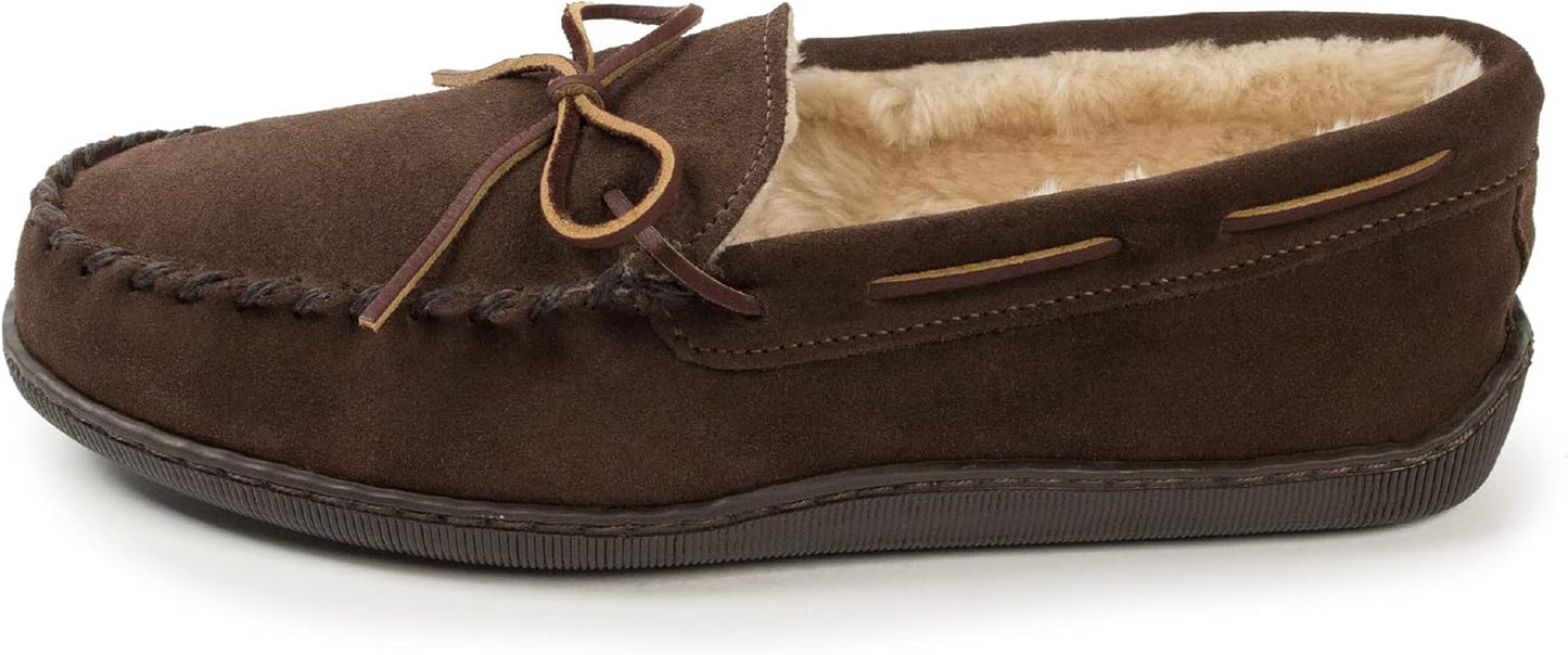 Minnetonka Men's Pile Lined Hardsole Slipper for Comfort