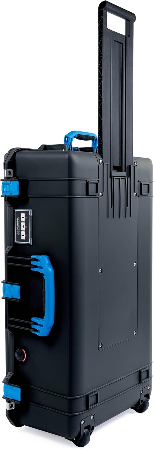 Black Pelican 1615 Air Case with Wheels and Blue Handles