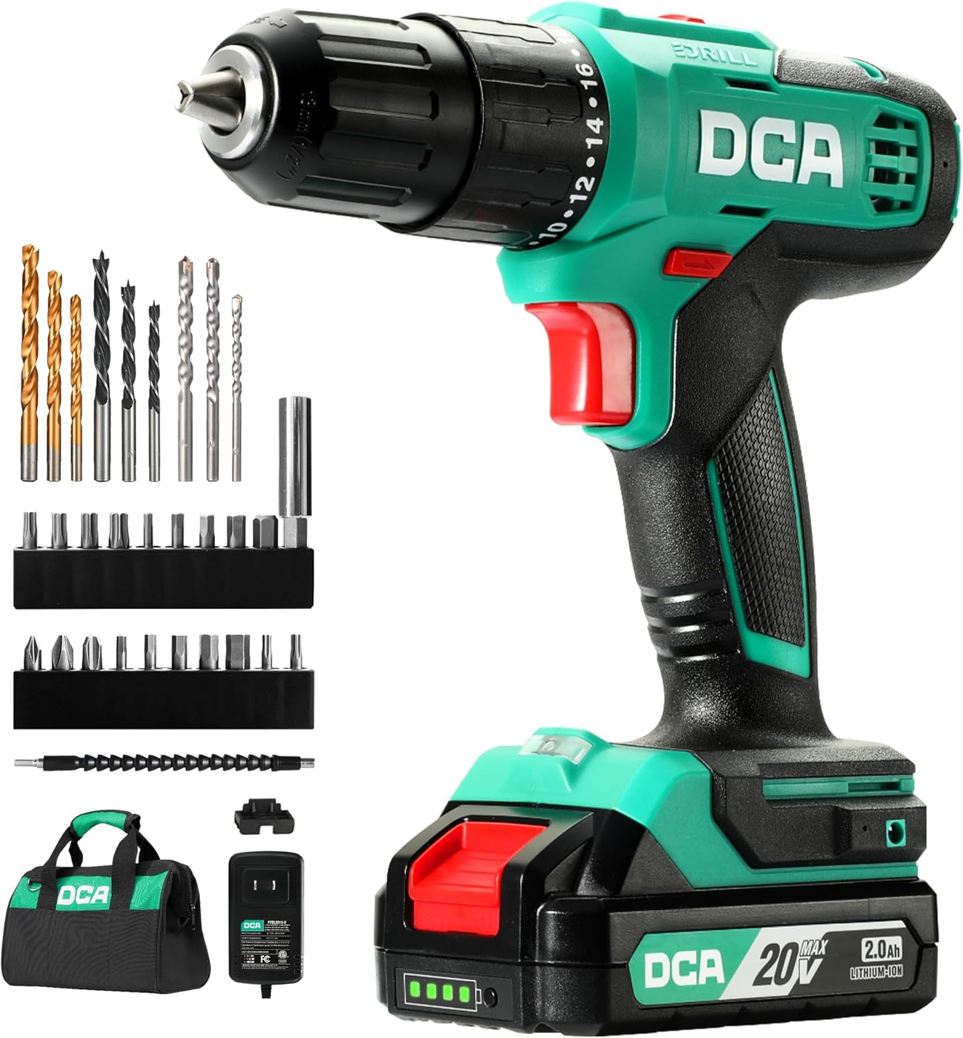 20V Cordless Hammer Drill Set with High Torque and Speed