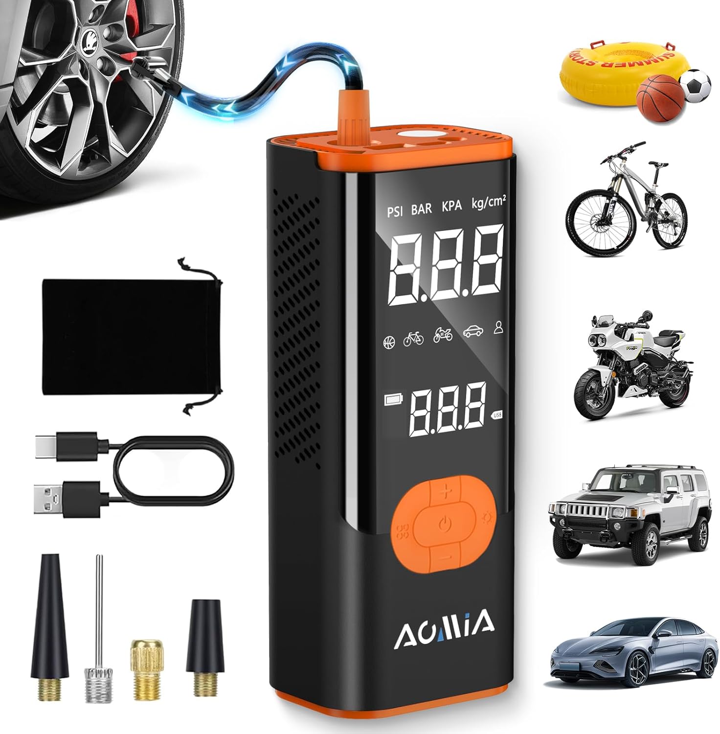 Powerful 150PSI Cordless Tire Inflator by AOMIA