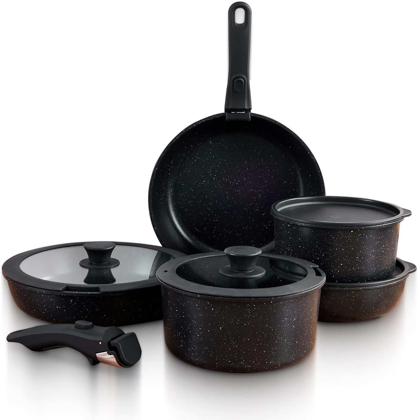GOURMETIFIC Pots and Pans Cookware Set - Non Toxic Ceramic Cookware