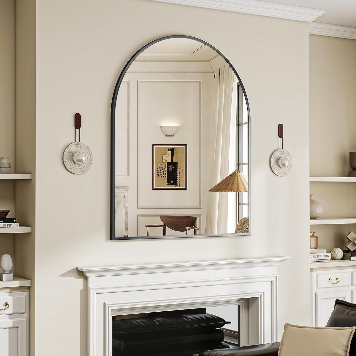 BEAUTYPEAK 32x42 Arch Bathroom Mirror for Elegant Spaces