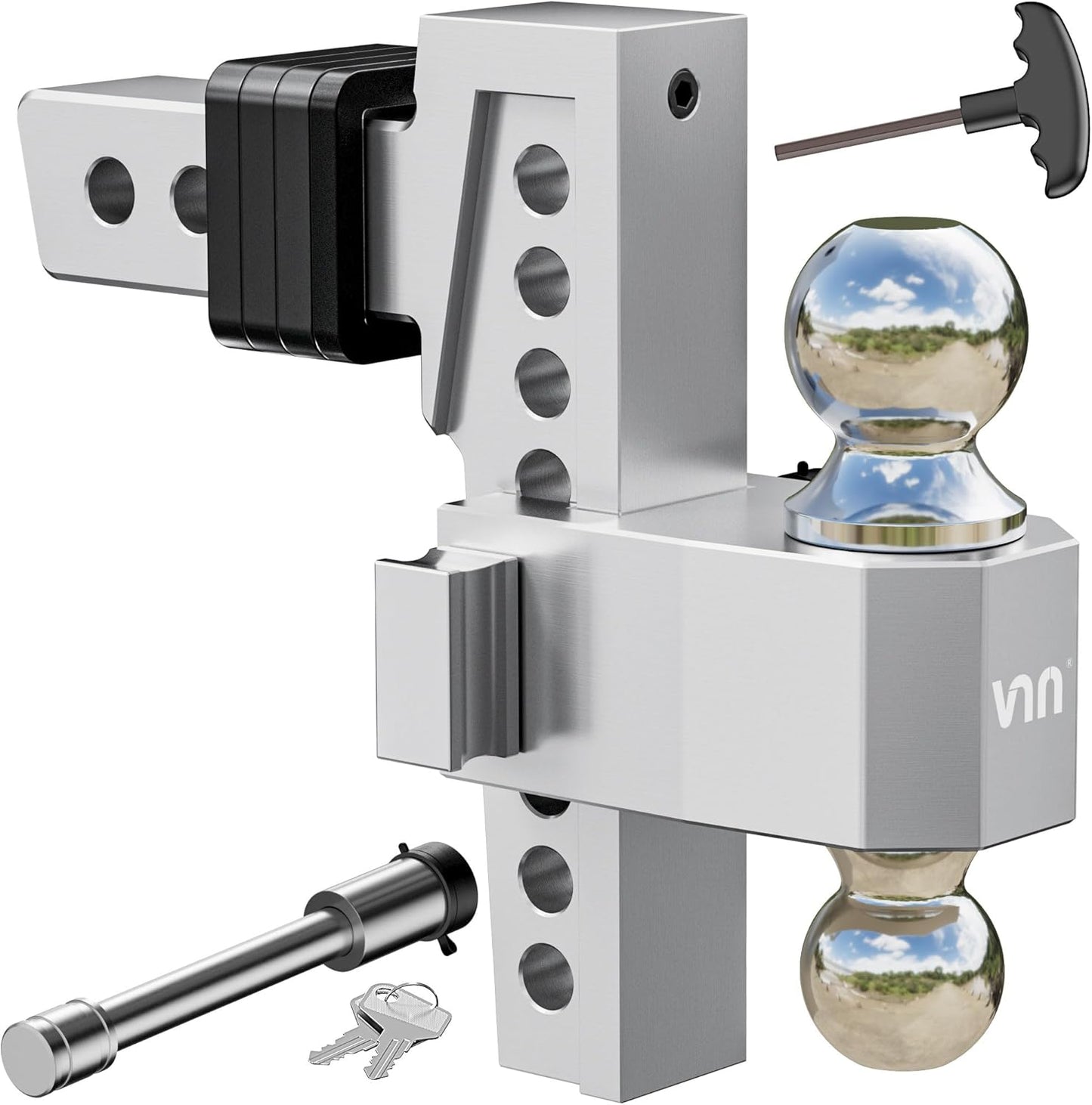 VNN Adjustable Trailer Hitch with 8 Inch Drop for 2 Inch Receiver