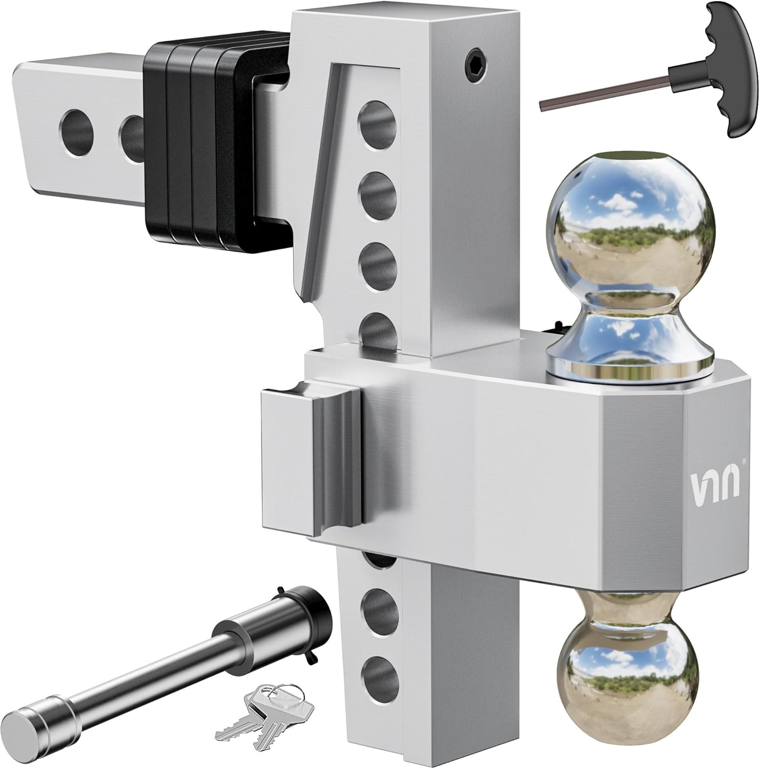 VNN Adjustable Trailer Hitch with 8 Inch Drop for 2 Inch Receiver
