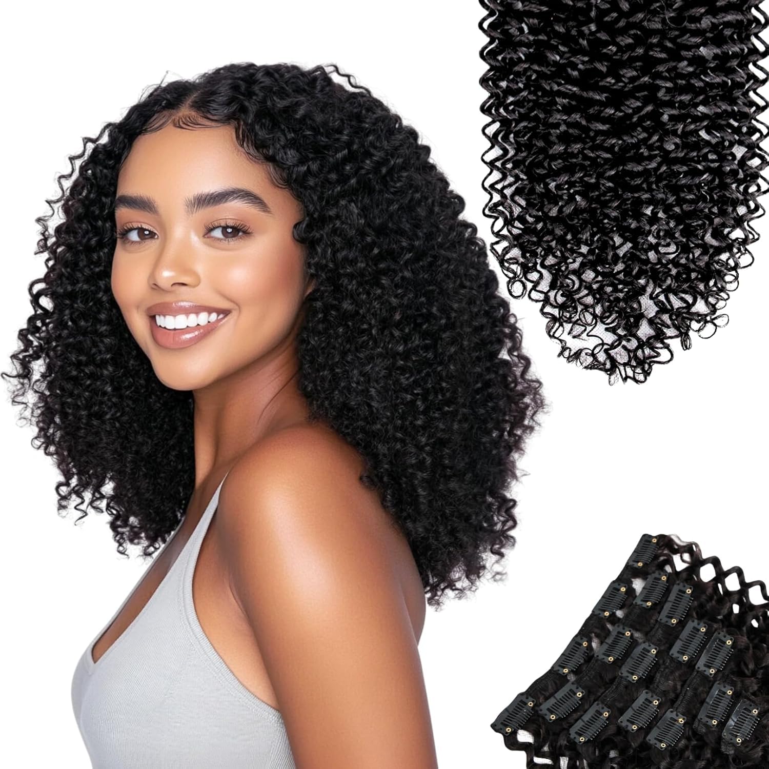 Kinky Curly Clip In Hair Extensions for Effortless Style