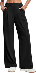 Wide Leg Pants for Women 26ft or 28ft Inseam - Stretchy Pull On Work