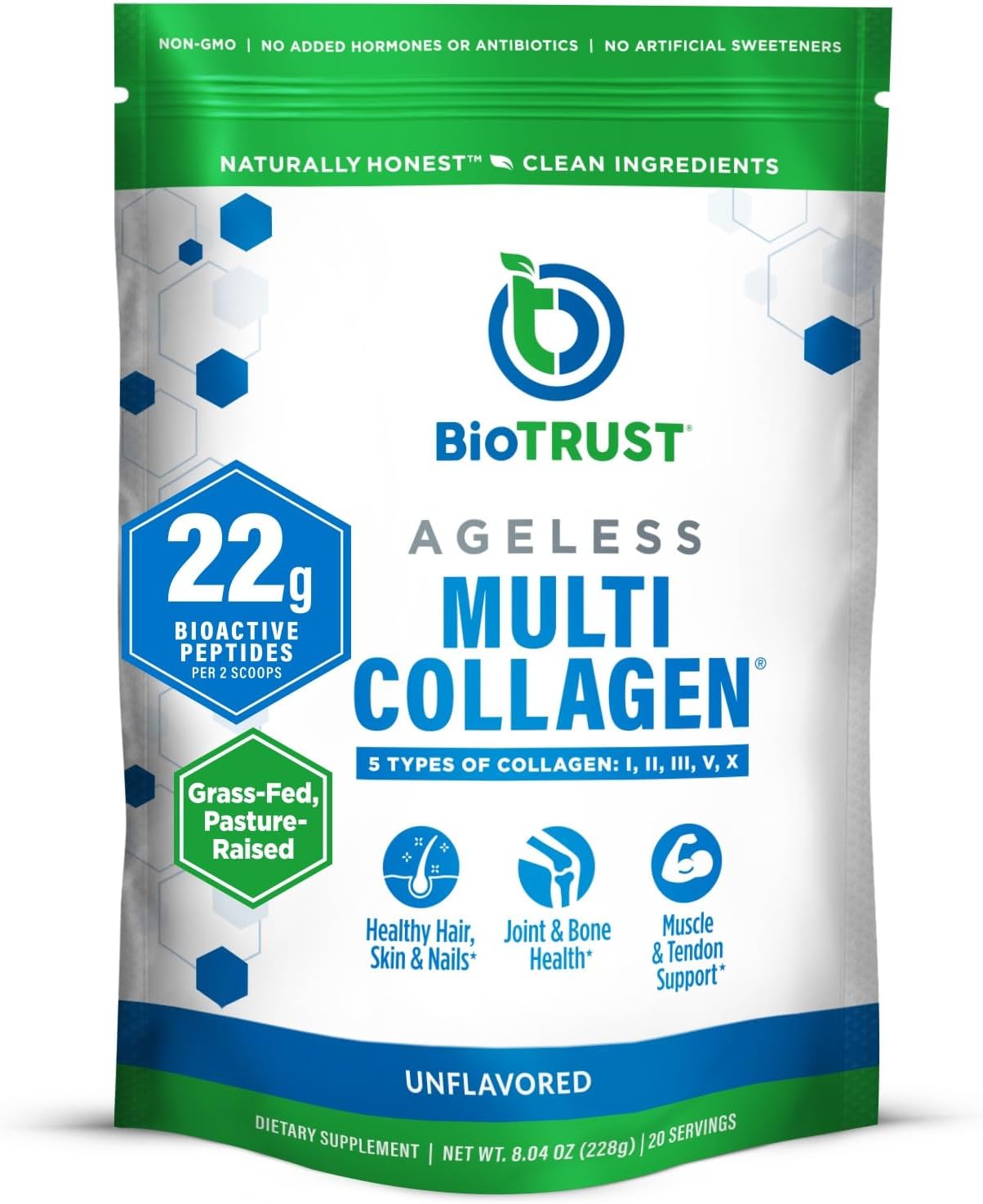 Ageless Multi Collagen Peptides Powder for Healthy Aging