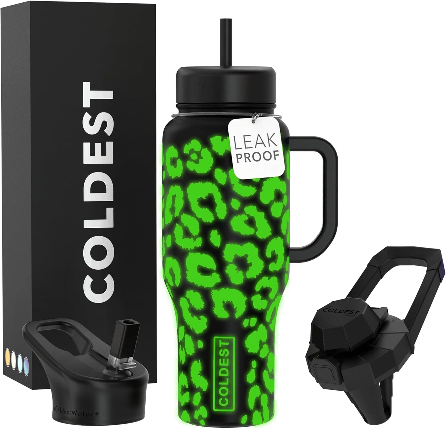 Coldest Tumbler with Handle and Straw - 36 oz Leak Proof Design