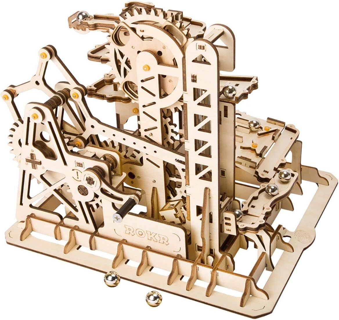 ROKR 3D Wooden Puzzles Marble Run Set - DIY Roller Coaster Fun