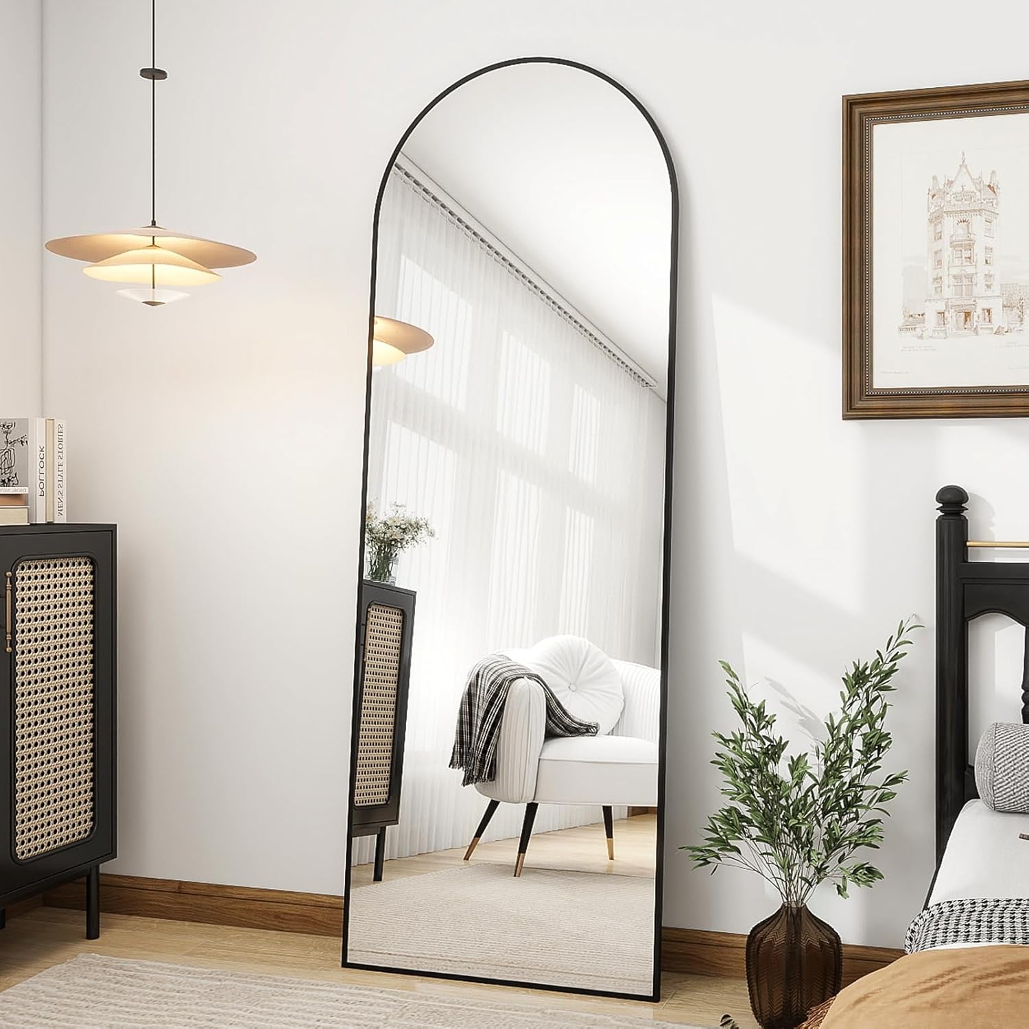 OGCAU Full Length Mirror 56in x 20in Arched Design for Home