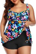 Plus Size Tankini Swimsuit Two Piece Flowy Swimdress - Flattering Sets