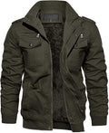 Men's Thick Thermal Winter Jacket with Fleece Lining - Multi Pocket