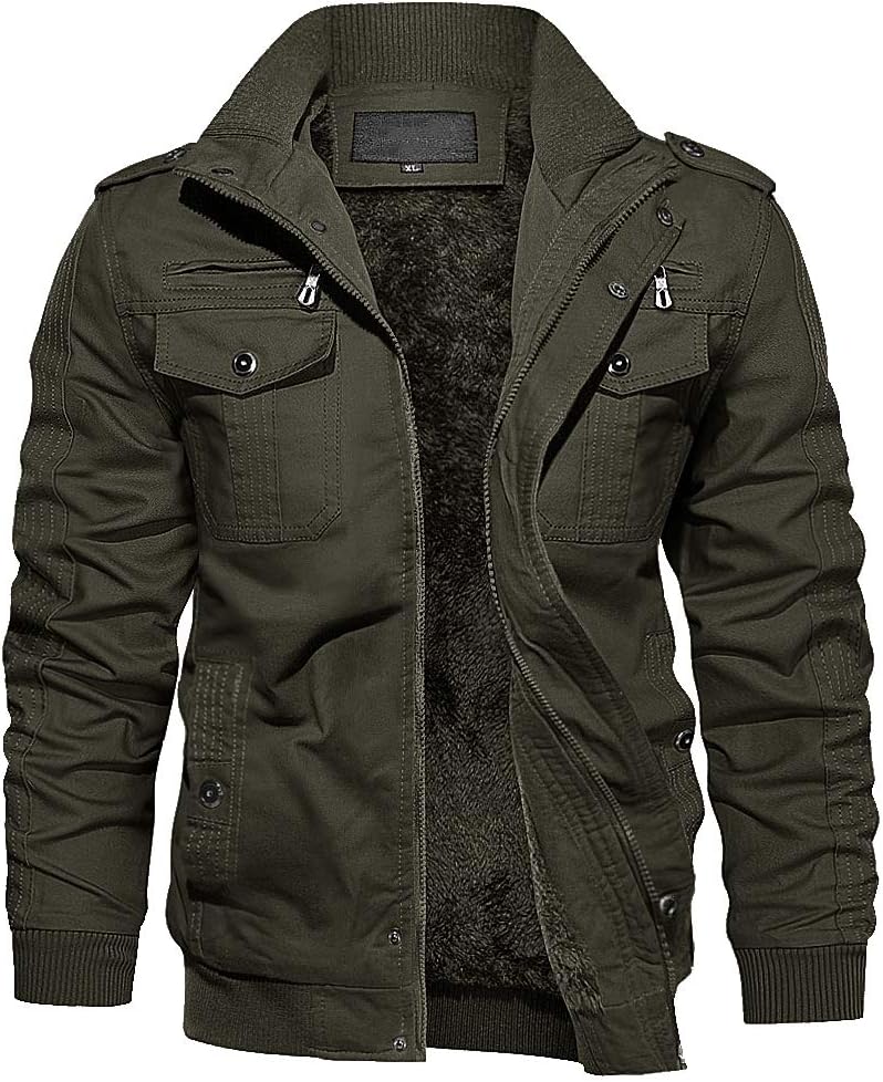 EKLENTSON Men's Thick Thermal Winter Jacket with Multi Pockets