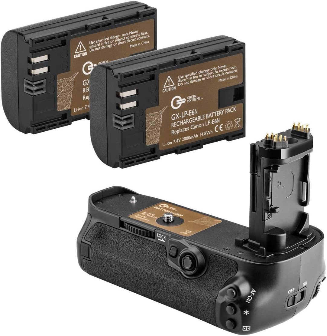 BG-E20 Battery Grip with 2-Pack High Capacity Batteries for Canon
